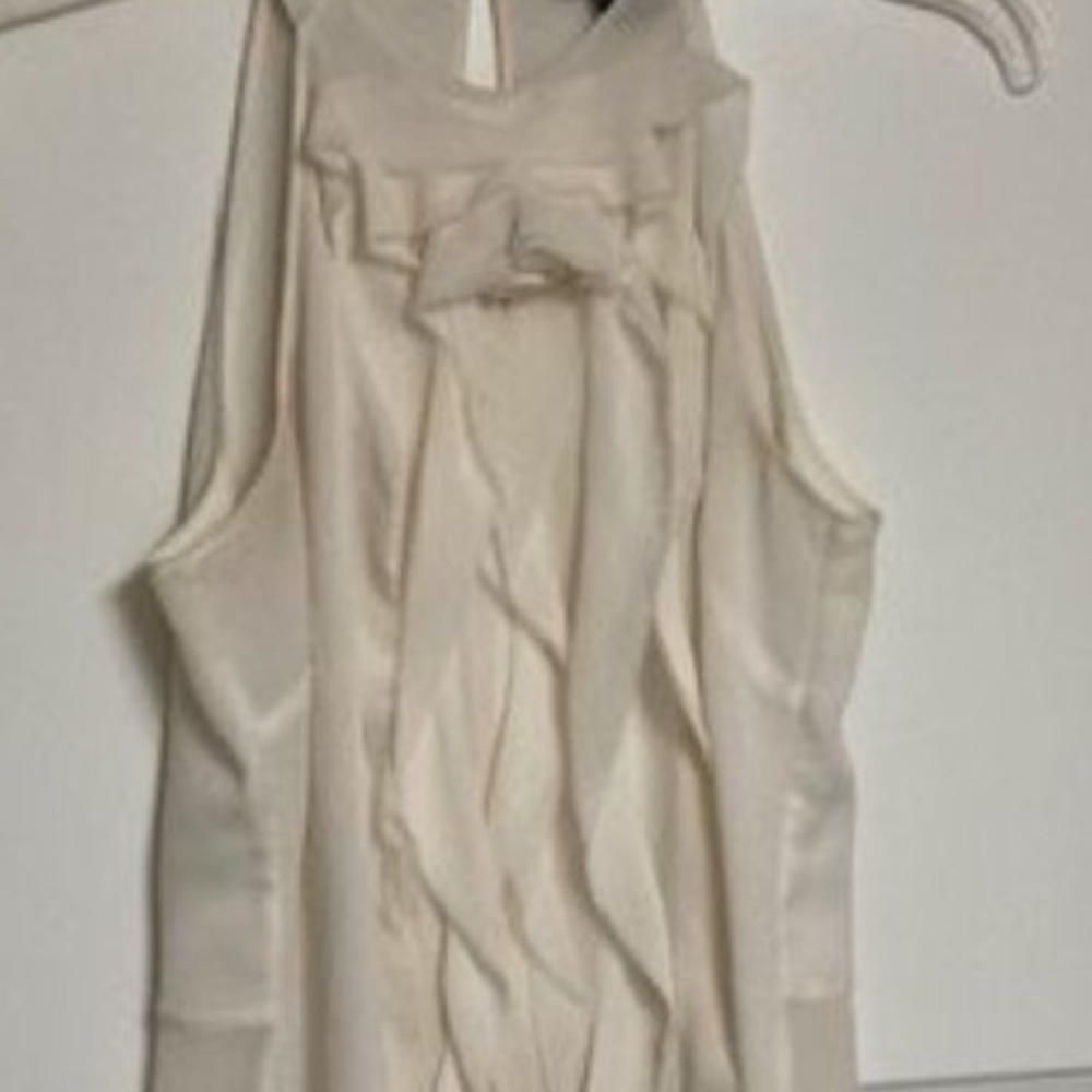 Etcetera 100% Silk Ivory Sheer Halter Top